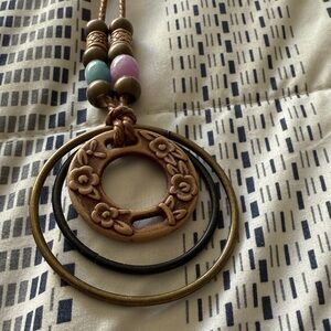 Bohemian Wooden Pendant Necklace
